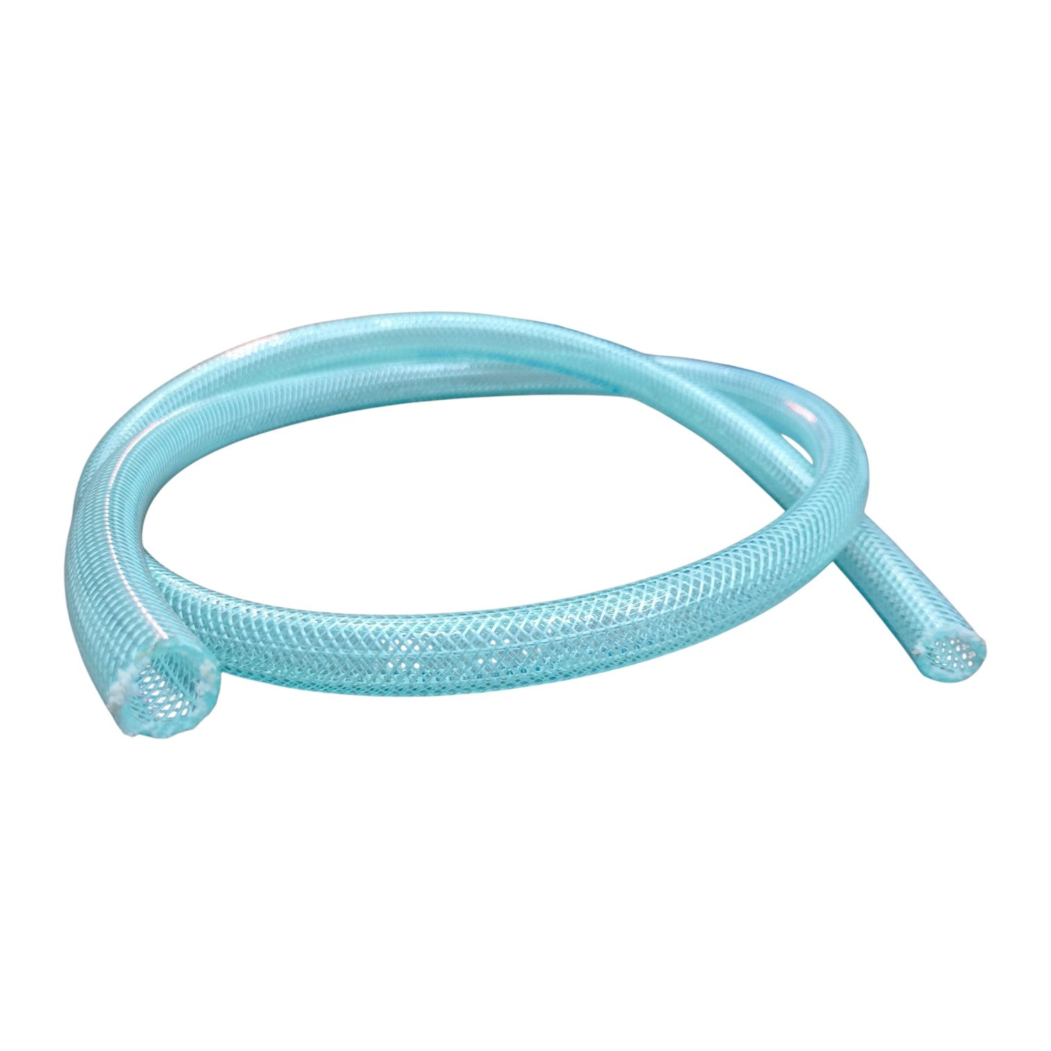Turquoise silicone hose on a white background