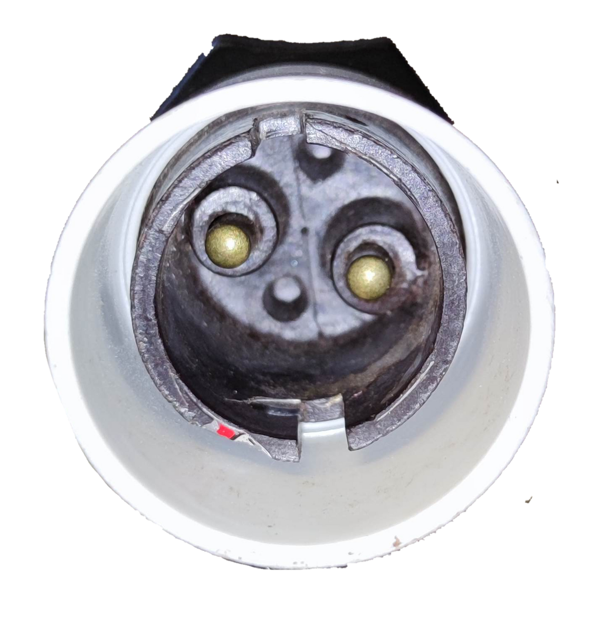Close-up view of B22 hanging socket 250V lighting installation accessory with metal contacts