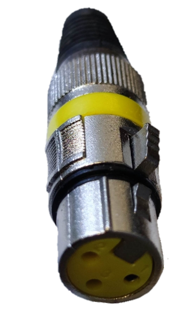 Close-up of a Canon Jack XLR Female connector for studio equipment made in China