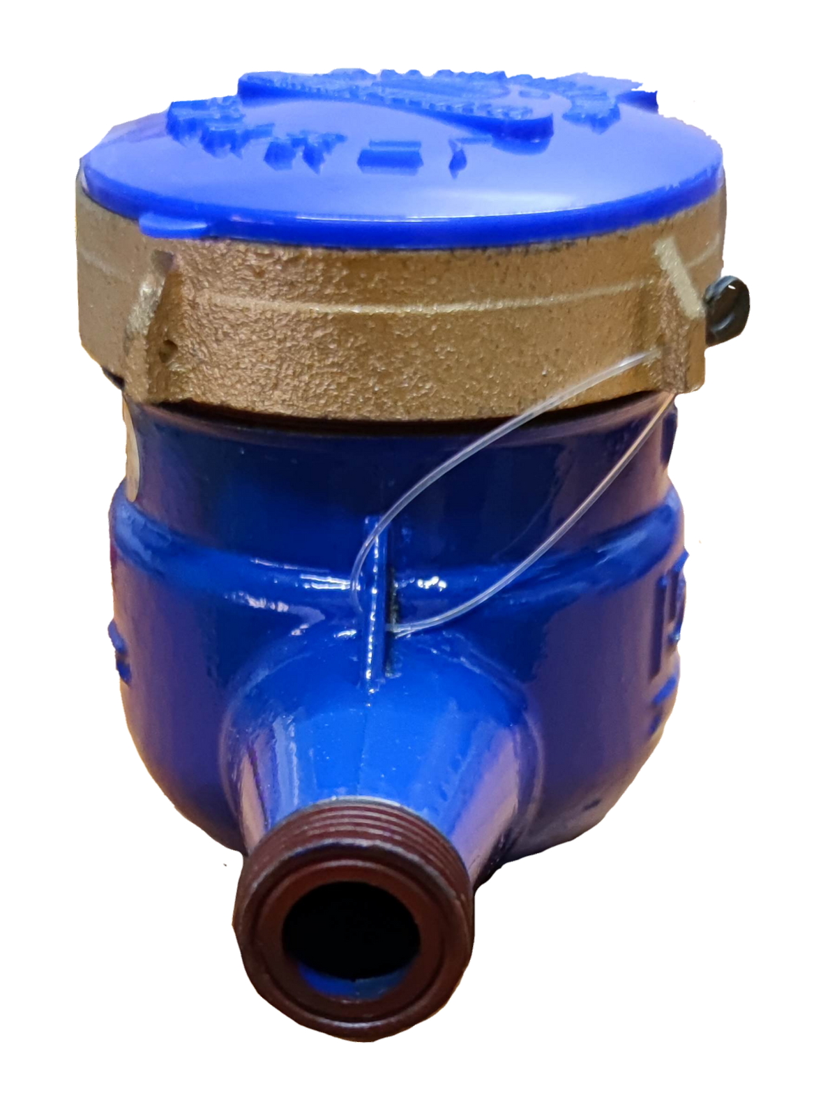 Blue and metallic Water Meter Metal Die Cast fixture part with protective cover from China