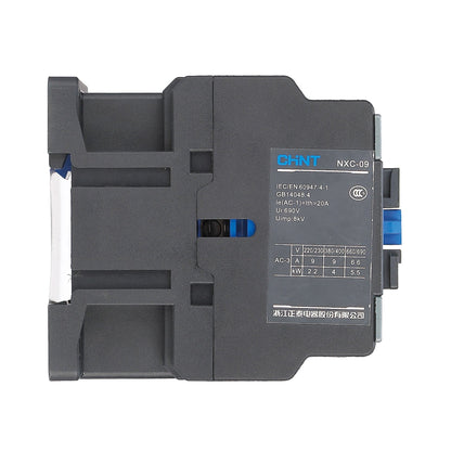 Chint 12A 3 Phase Magnetic Contactor 1NO + 1NC Available Coil Voltage 110V 220V 440V NXC-12 side view
