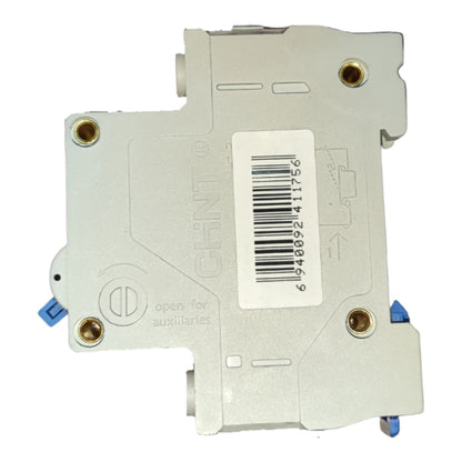 Electrical switch with a barcode label on a white background