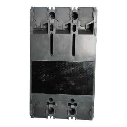 A dark gray molded plastic electrical component or terminal block with a textured black panel in the center, shown against a plain white background.