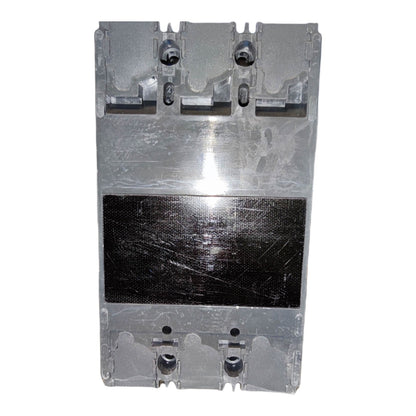 A heavy-duty industrial electrical contactor or relay component with a brushed silver metal body and a prominent black mesh screen in the center, isolated on a white background.