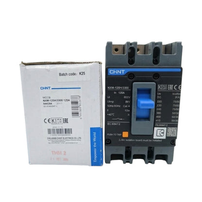 Chint 125A 3 Pole Industrial Circuit Breaker 3 Phase 125AF 75KAIC 220V 50kA 415V MCCB NXM-125H/3300/125A