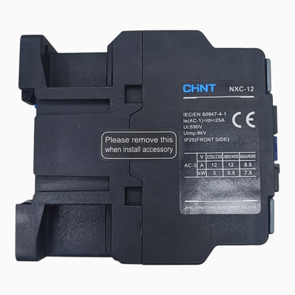 Chint 12A 3 Phase Magnetic Contactor 1NO + 1NC Coil Voltage 220V