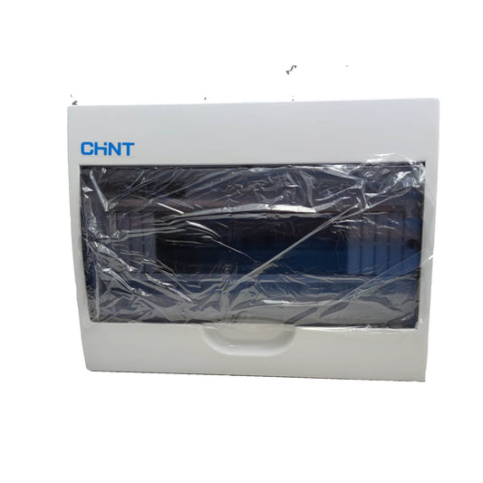 A white rectangular CHINT appliance or equipment box wrapped in clear protective plastic, shown against a plain white background.