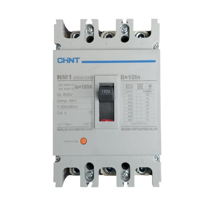 Chint 160A 3 Pole Industrial Circuit Breaker 3 Phase 25 KAIC 400VAC NM1-250S/3300 160A