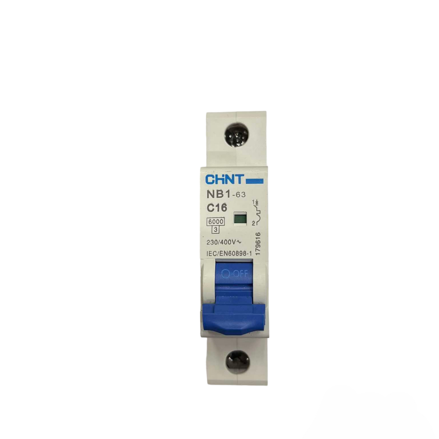 Circuit breaker with CHINT branding on a white background