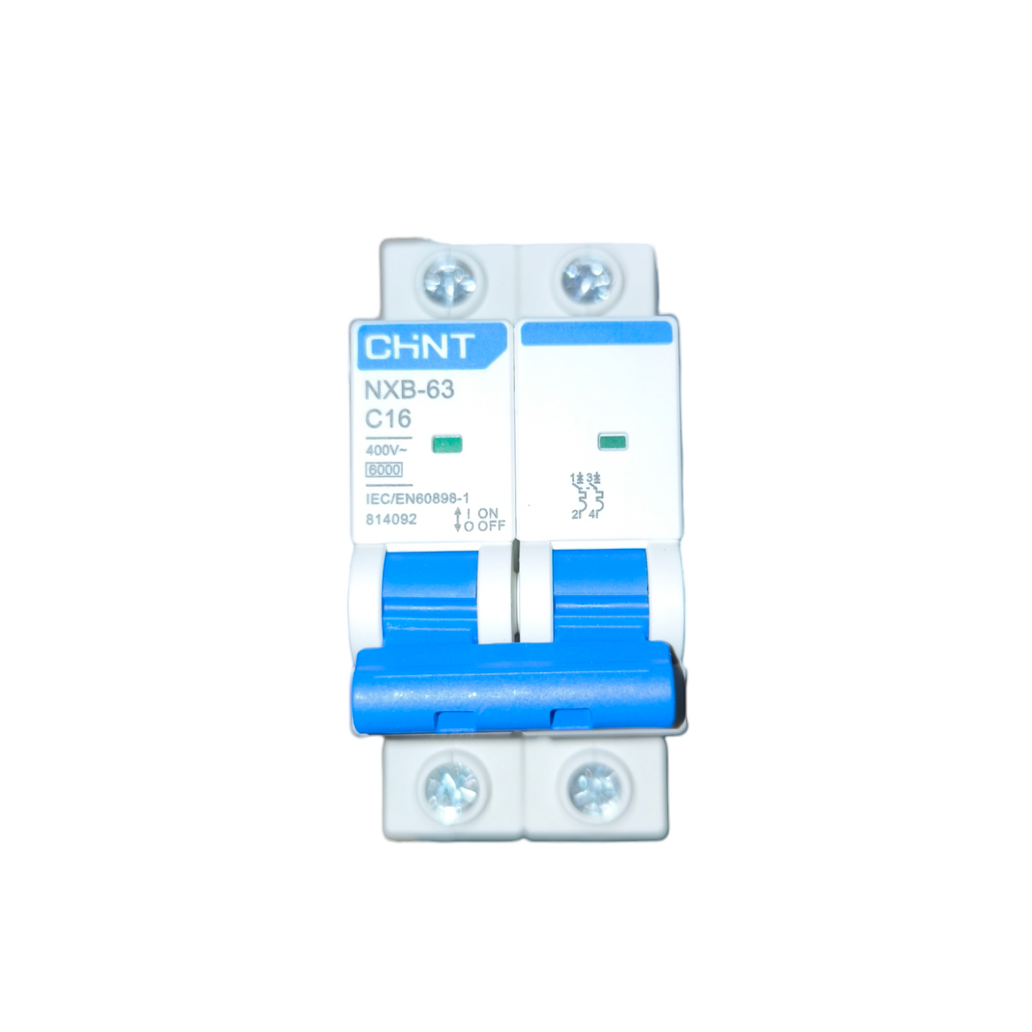 Circuit breaker with CHINT branding on a white background