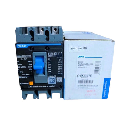 Chint 16A 3 Pole Industrial Circuit Breaker 3 Phase 63AF 75KAIC 220V 50kA 415V MCCB NXM-63H/3300/16A