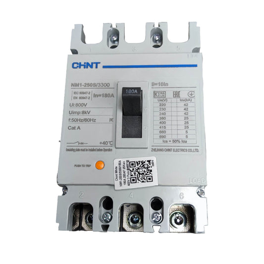 Chint 180A 3 Pole Industrial Circuit Breaker 25KAIC 220V