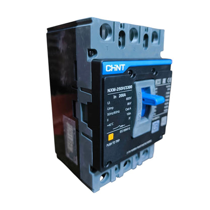 Chint 200A 3 Pole Industrial Circuit Breaker 3 Phase 250AF 75KAIC 220V 50kA 415V MCCB NXM-250H/3300/200A