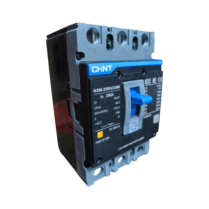 Chint 250A 3 Pole Industrial Circuit Breaker 3 Phase 250AF 75KAIC 220V 50kA 415V MCCB NXM-250H/3300/250A