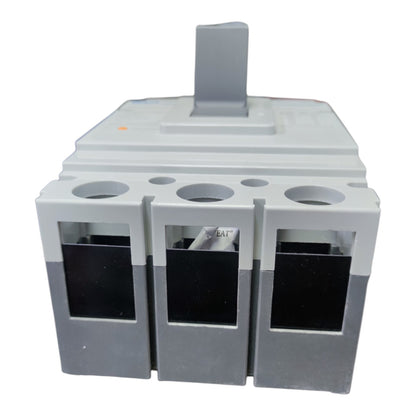 A gray plastic electrical terminal block or connector component with three front contact terminals and a top handle, shown on a plain white background.