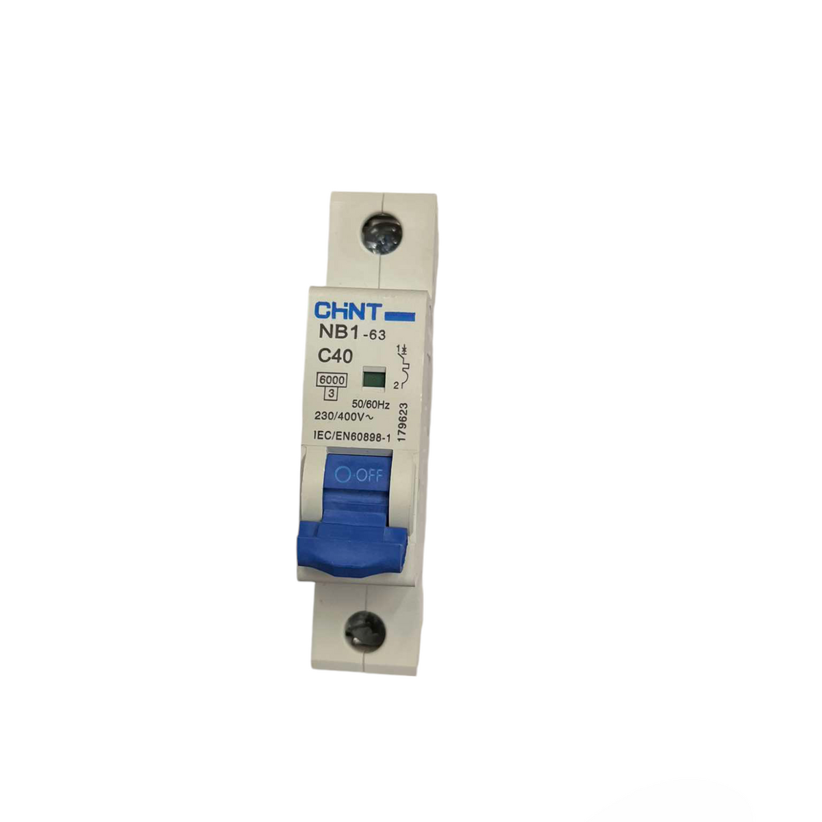 Circuit breaker with CHNT branding on a white background