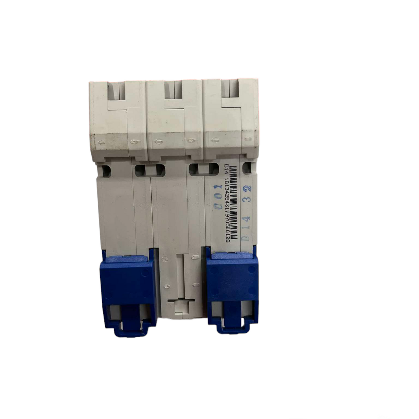 Electrical circuit breaker on a white background