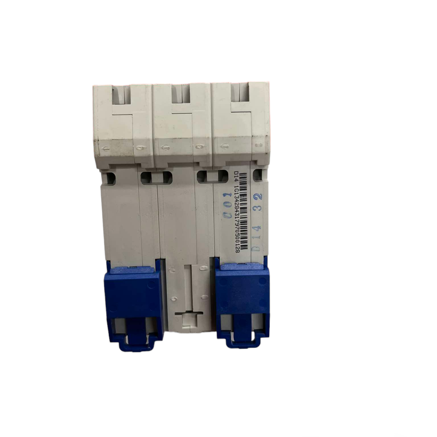 Electrical circuit breaker on a white background