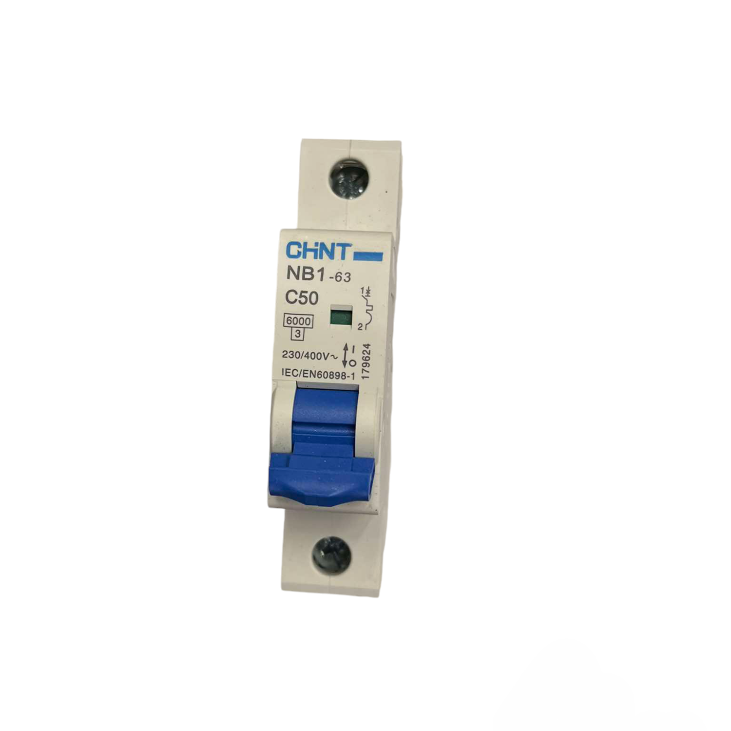 Circuit breaker with CHINT branding on a white background
