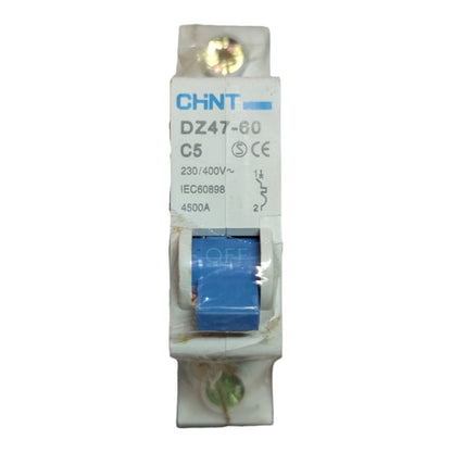 Electrical circuit breaker with Chint branding on a white background