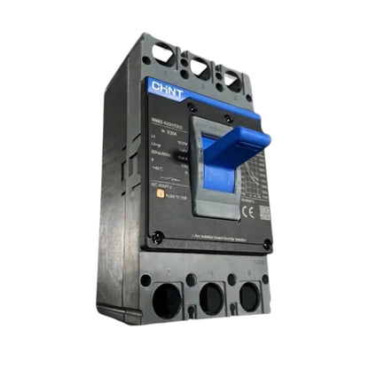 CHINT NBR-40-1000T electrical circuit breaker with a black housing, blue handle, and blue brand label, shown on a plain white background.
