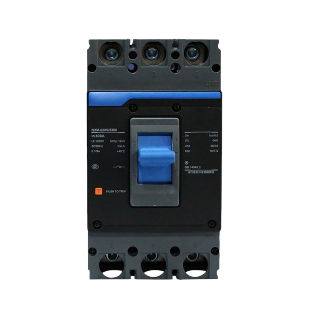 Chint 630A 3 Pole Industrial Circuit Breaker 3 Phase 630AF 75KAIC 220V 50kA 415V MCCB NXM-630S/3300/630A