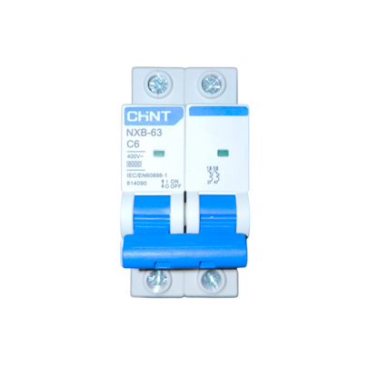 Circuit breaker with CHINT branding on a white background