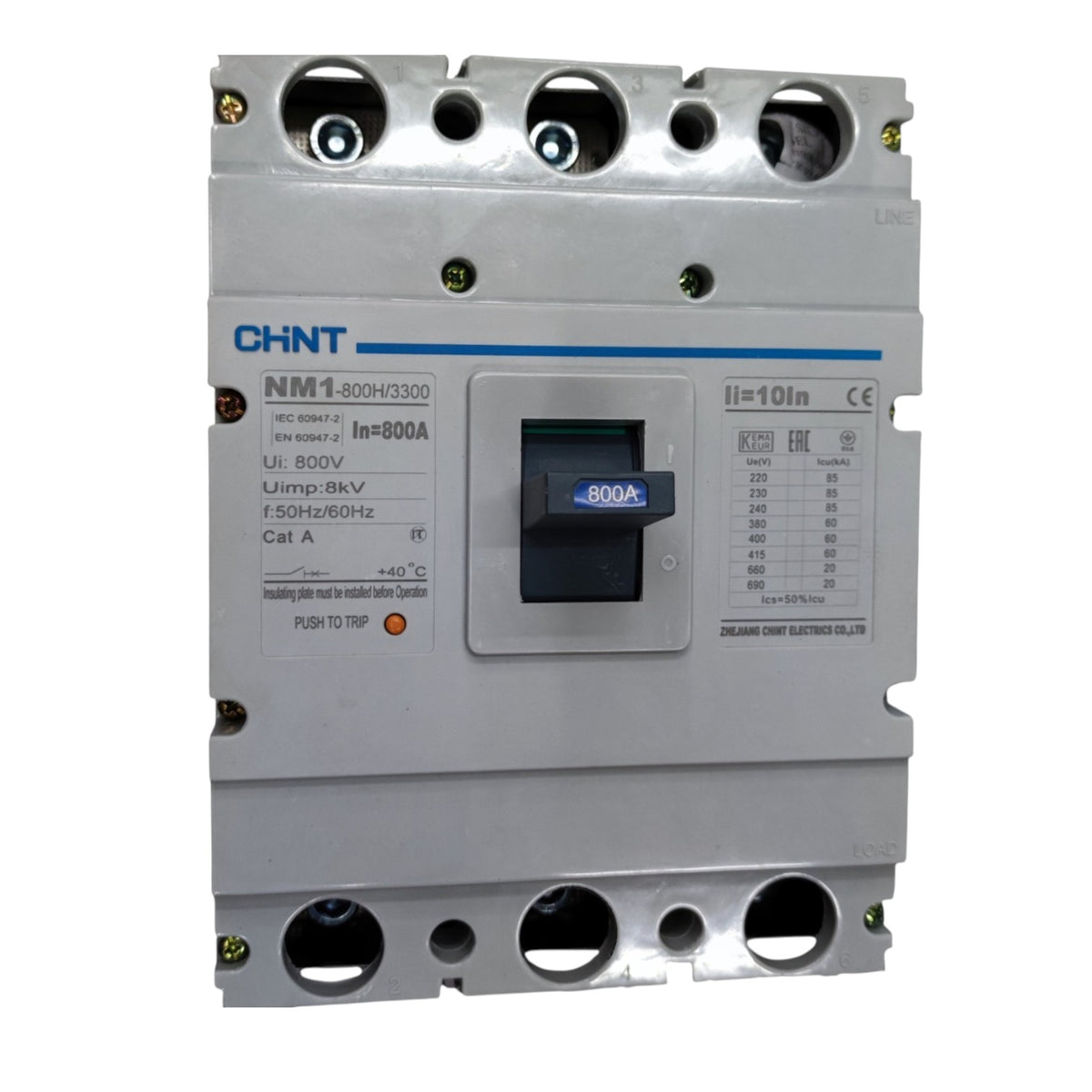 Chint 800A Industrial Circuit Breaker 3 Pole Three Phase 220V 85 KAIC Circuit Breakers