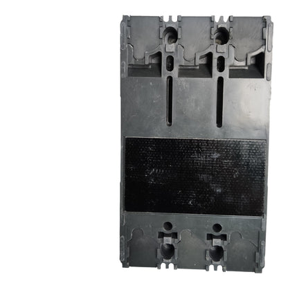 A black molded plastic electrical component or terminal block with three top connection slots and three bottom connection slots, shown against a plain white background.