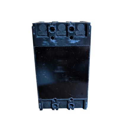 A black plastic electrical terminal block or connector housing with three circular terminal openings at the top and two at the bottom, shown against a plain white background.