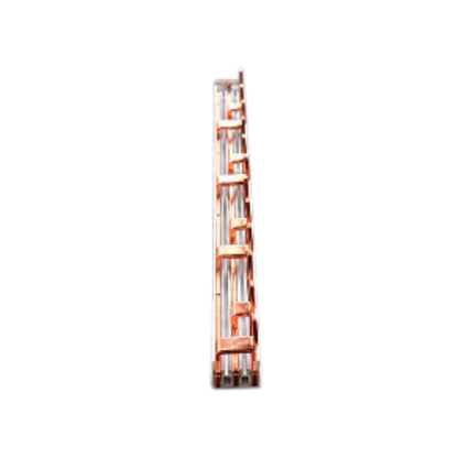 Makeup pencil with brown tip and black casing on a white background