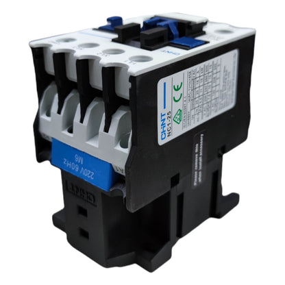 Electrical contactor with visible branding and specifications on a white background