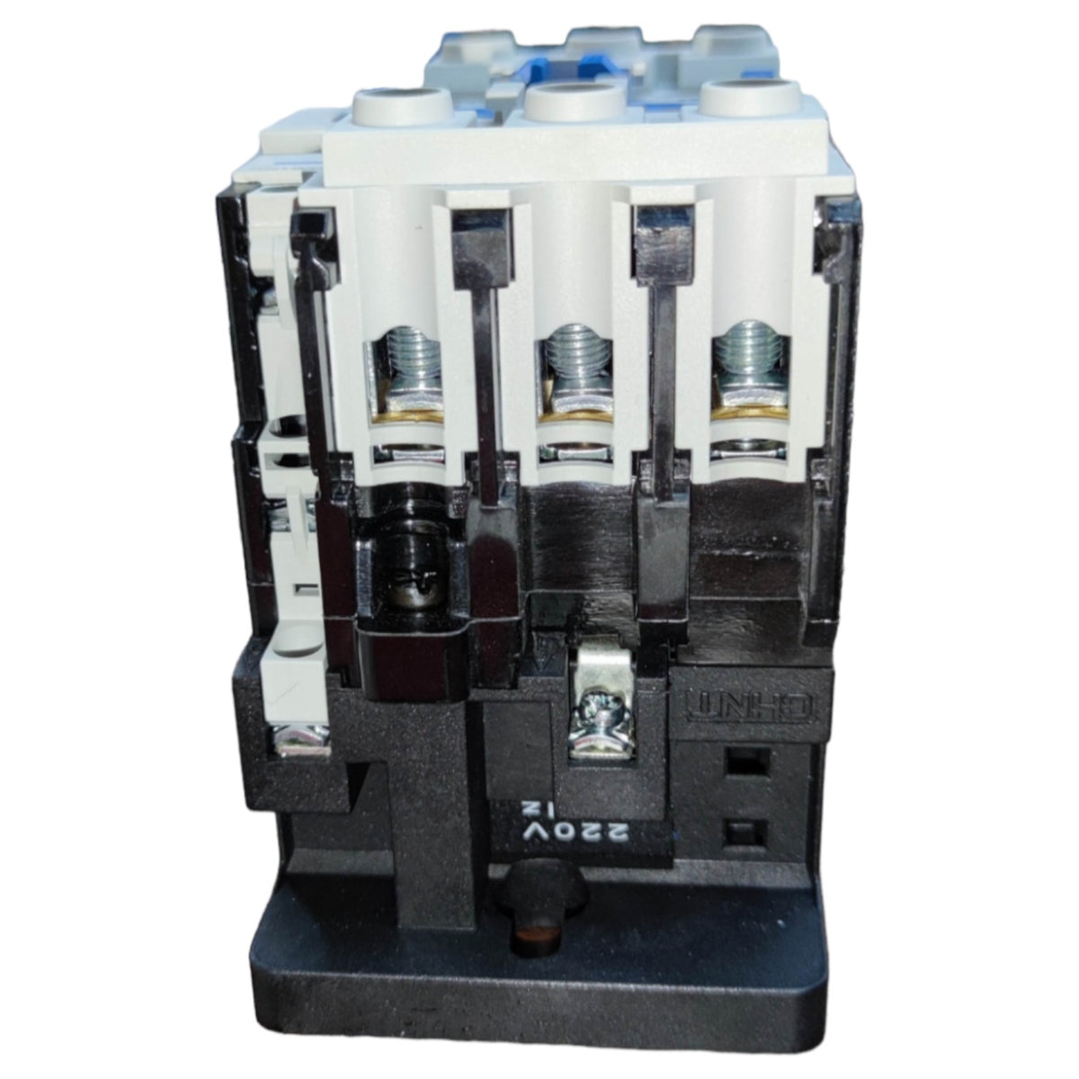 Electrical contactor on a white background