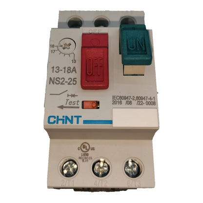 Chint Motor Protection Device 13-18A 3 Phase 3 Pole 220V MPCB NS2-25/13-18A Electx Electrical Supply