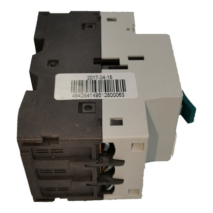 Electrical contactor with a barcode label on a white background