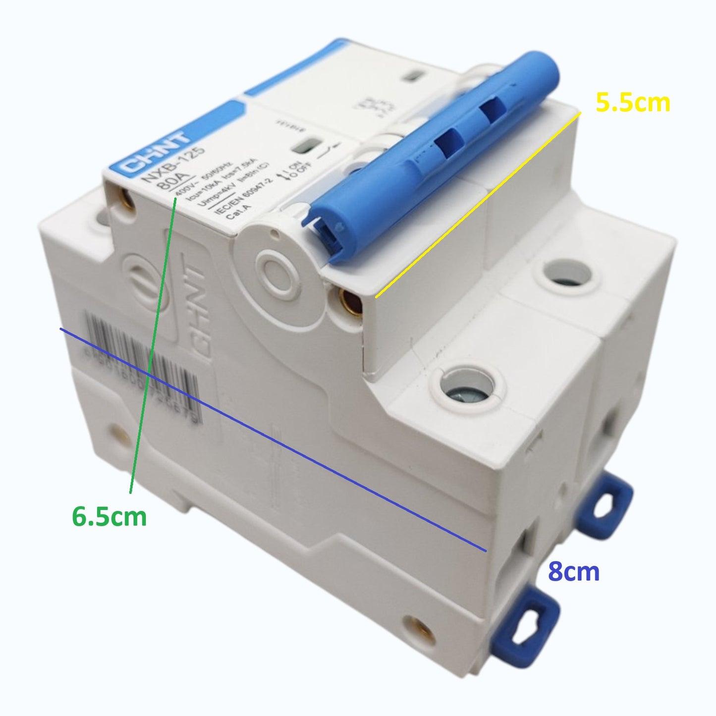 Chint NXB-125 80A 2Pole Single Phase 10 KAIC 220V Miniature Circuit Breaker DIN Rail Type MCB