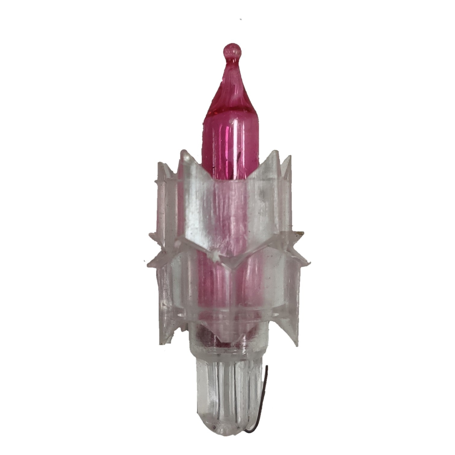 Decorative wall sconce with pink glass shade on a white background