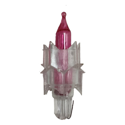 Decorative wall sconce with pink glass shade on a white background