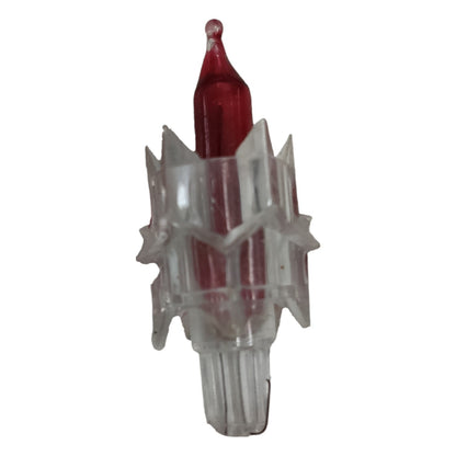 Red ink cartridge with a clear plastic housing on a white background