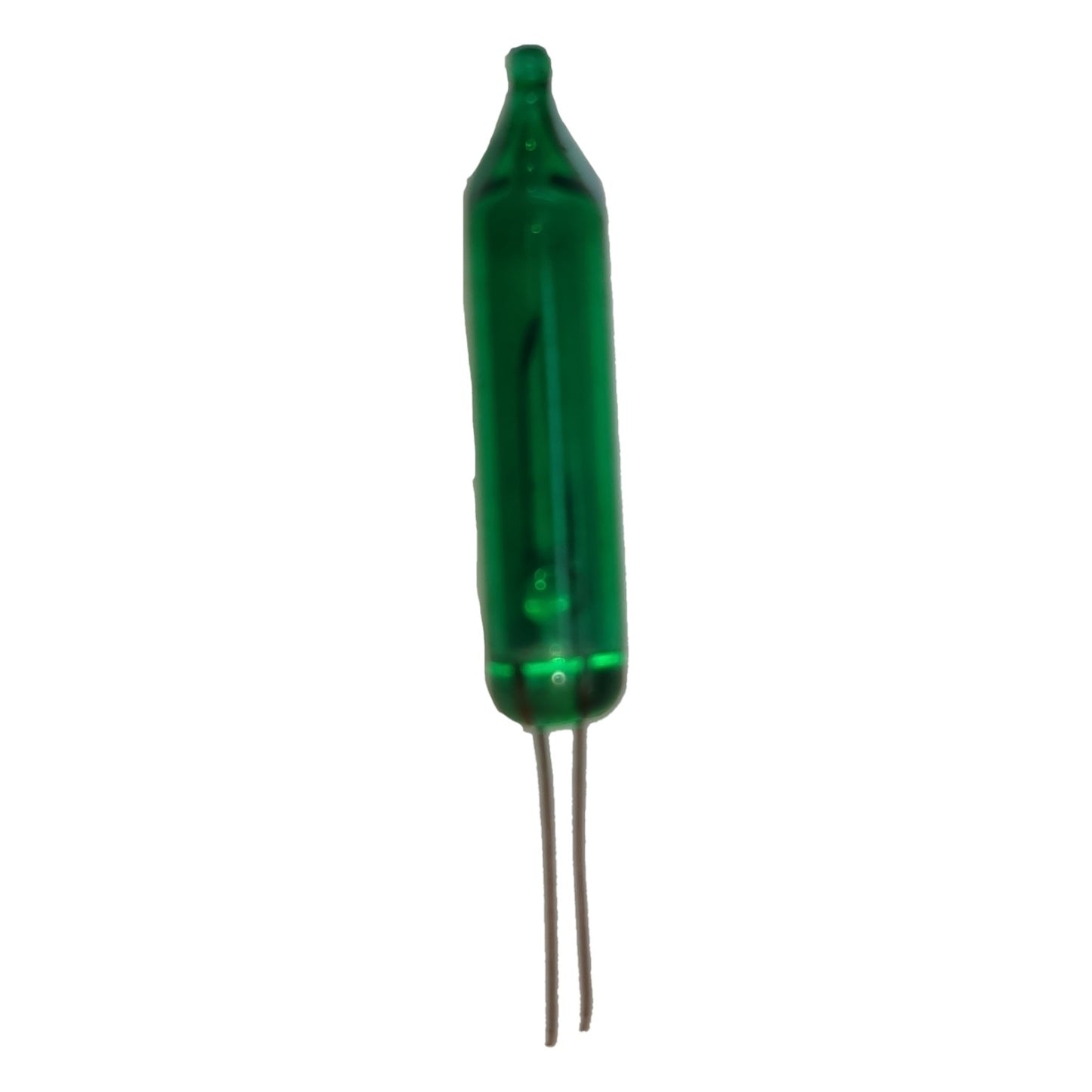 Green electronic component on a white background