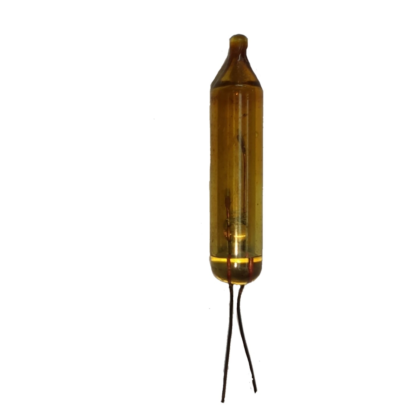 Vintage-style light bulb with a brown glass casing on a white background
