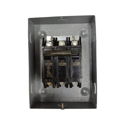 GE 3 phase circuit breaker with enclosure designed for safety and reliability in electrical systems