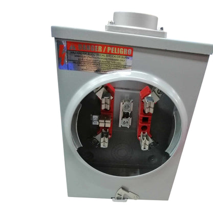 Cirtech KWH Meter Base 5 Jaws Square Type 1 1/4 inches Hub Size Max 200A