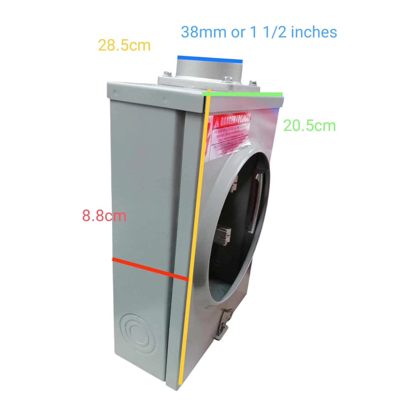 Cirtech KWH Meter Base (5 Jaws) Square Type 1 1/2 Inches Hub Size Max 200A
