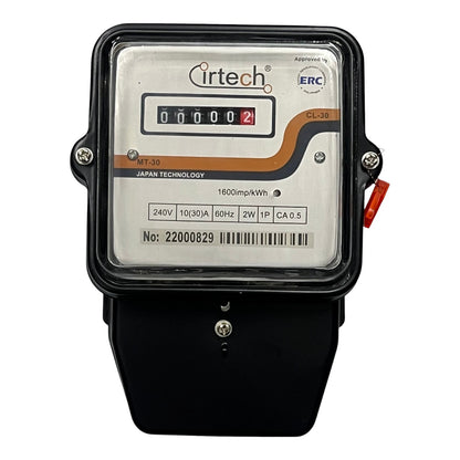 Electric meter with 'irtech' branding on a white background Cirtech KWH Meter 10(30A) 2W Single Phase, Submeter 2 Wire Single Phase Analog Electx Electrical Supply