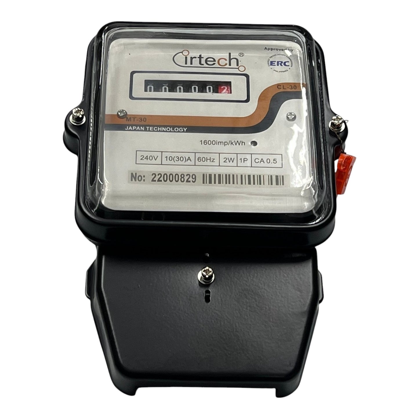 Electric meter with 'irtech' branding on a white background Cirtech KWH Meter 10(30A) 2W Single Phase, Submeter 2 Wire Single Phase Analog Electx Electrical Supply