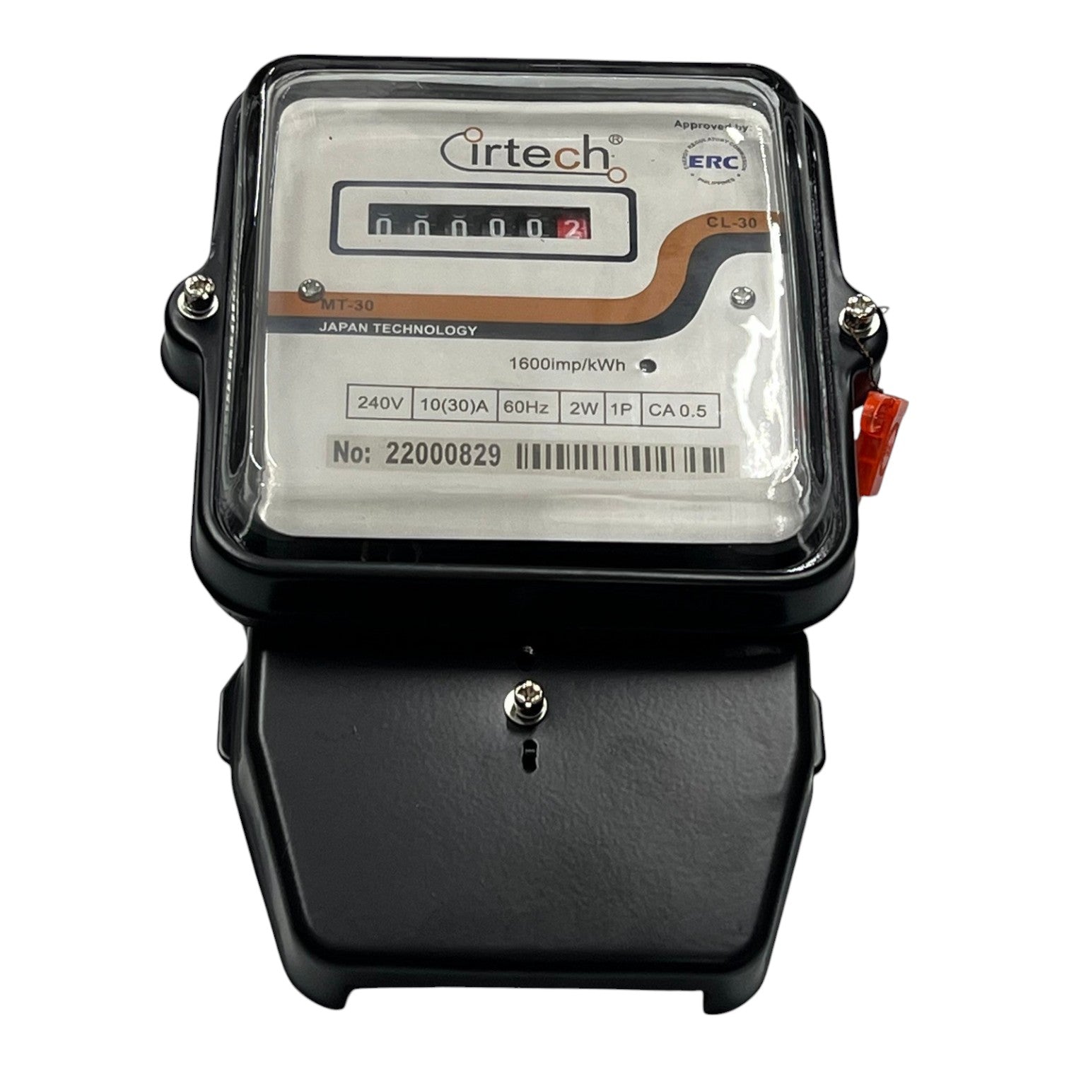 Electric meter with 'irtech' branding on a white background Cirtech KWH Meter 10(30A) 2W Single Phase, Submeter 2 Wire Single Phase Analog Electx Electrical Supply