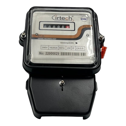 Electric meter with 'irtech' branding on a white background Cirtech KWH Meter 10(30A) 2W Single Phase, Submeter 2 Wire Single Phase Analog Electx Electrical Supply