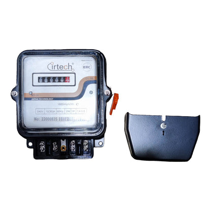 Electrical meter with cover on a white background Cirtech KWH Meter 10(30A) 2W Single Phase, Submeter 2 Wire Single Phase Analog Electx Electrical Supply
