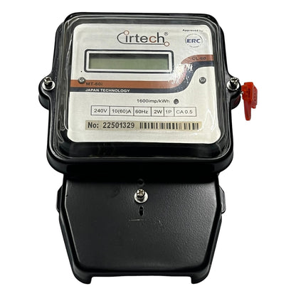 Electric meter with 'irtech' branding on a white background Cirtech KWH Meter 60A 2W Single Phase Submeter MT-60i 2 Wire Single Phase LCD Monitor Electx Electrical Supply
